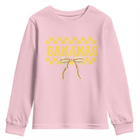 Bananas Coquette Bow Checkered Youth Sweatshirt Women Girls Kids