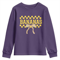 Bananas Coquette Bow Checkered Youth Sweatshirt Women Girls Kids