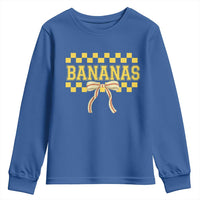Bananas Coquette Bow Checkered Youth Sweatshirt Women Girls Kids