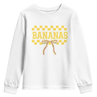 Bananas Coquette Bow Checkered Youth Sweatshirt Women Girls Kids