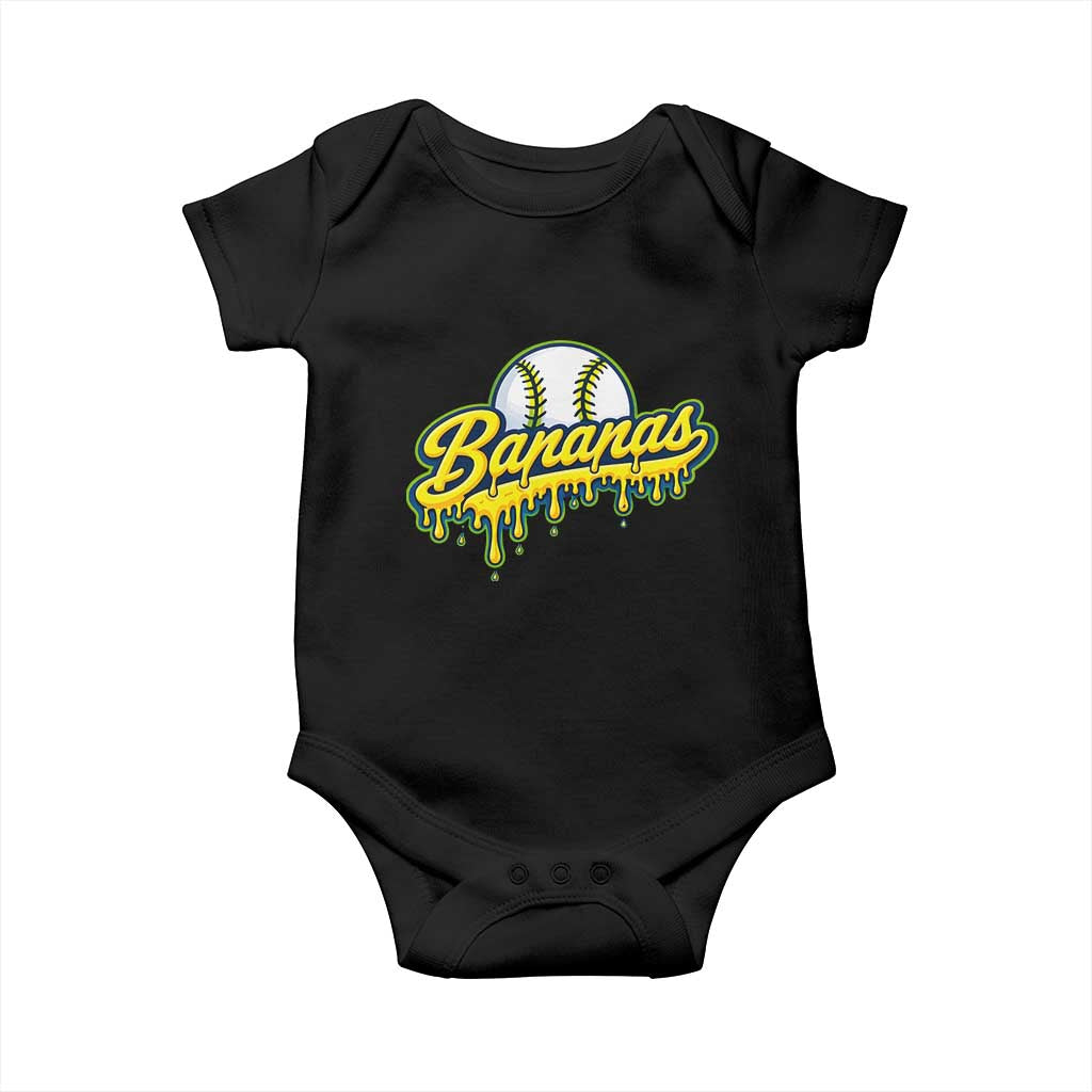 Funny Banana Baseball Baby Onesie Sports Team Baseball Drip Ice Cream Style