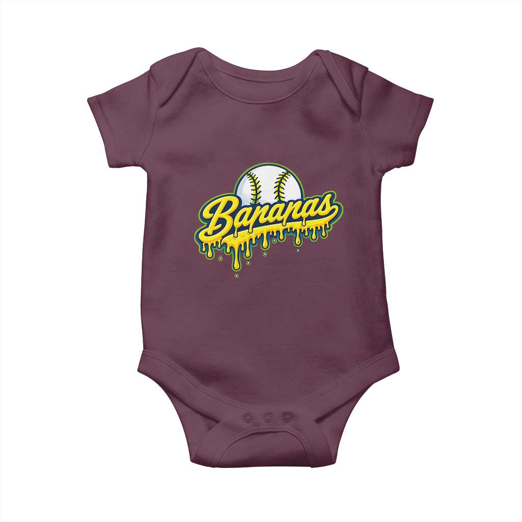 Funny Banana Baseball Baby Onesie Sports Team Baseball Drip Ice Cream Style