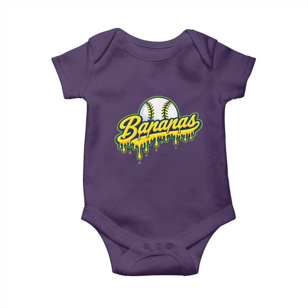 Funny Banana Baseball Baby Onesie Sports Team Baseball Drip Ice Cream Style