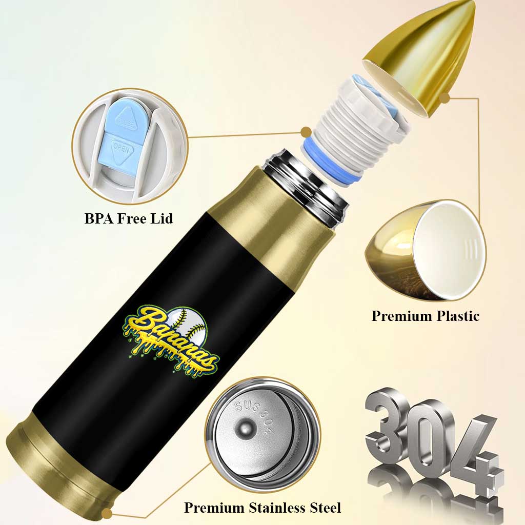 Funny Banana Baseball Bullet Tumbler Sports Team Baseball Drip Ice Cream Style