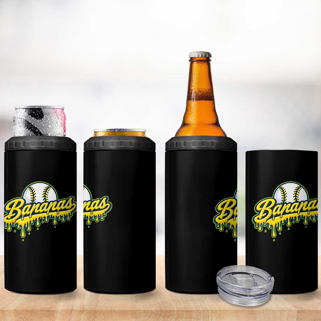 Funny Banana Baseball 4 in 1 Can Cooler Tumbler Sports Team Baseball Drip Ice Cream Style
