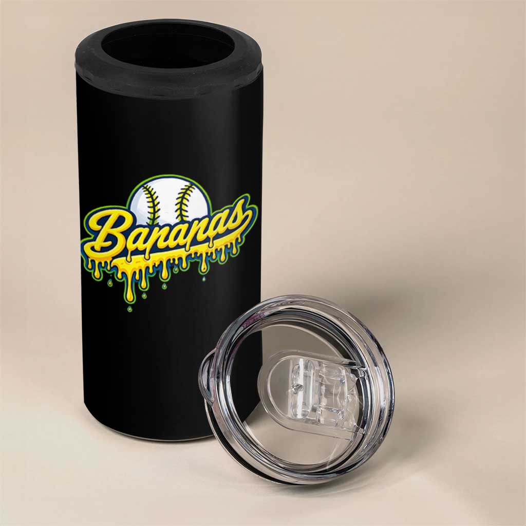 Funny Banana Baseball 4 in 1 Can Cooler Tumbler Sports Team Baseball Drip Ice Cream Style