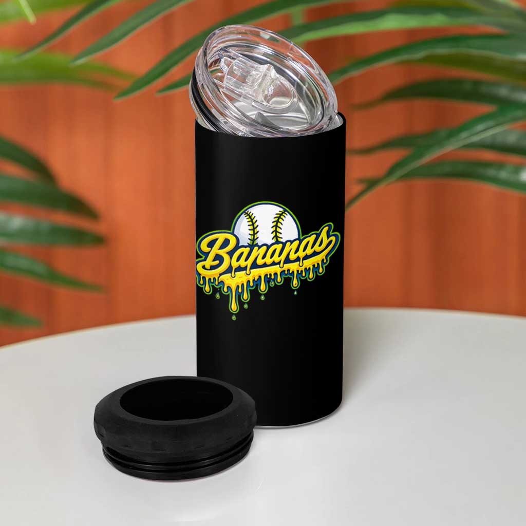 Funny Banana Baseball 4 in 1 Can Cooler Tumbler Sports Team Baseball Drip Ice Cream Style