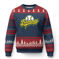Funny Banana Baseball Ugly Christmas Sweater Sports Team Baseball Drip Ice Cream Style