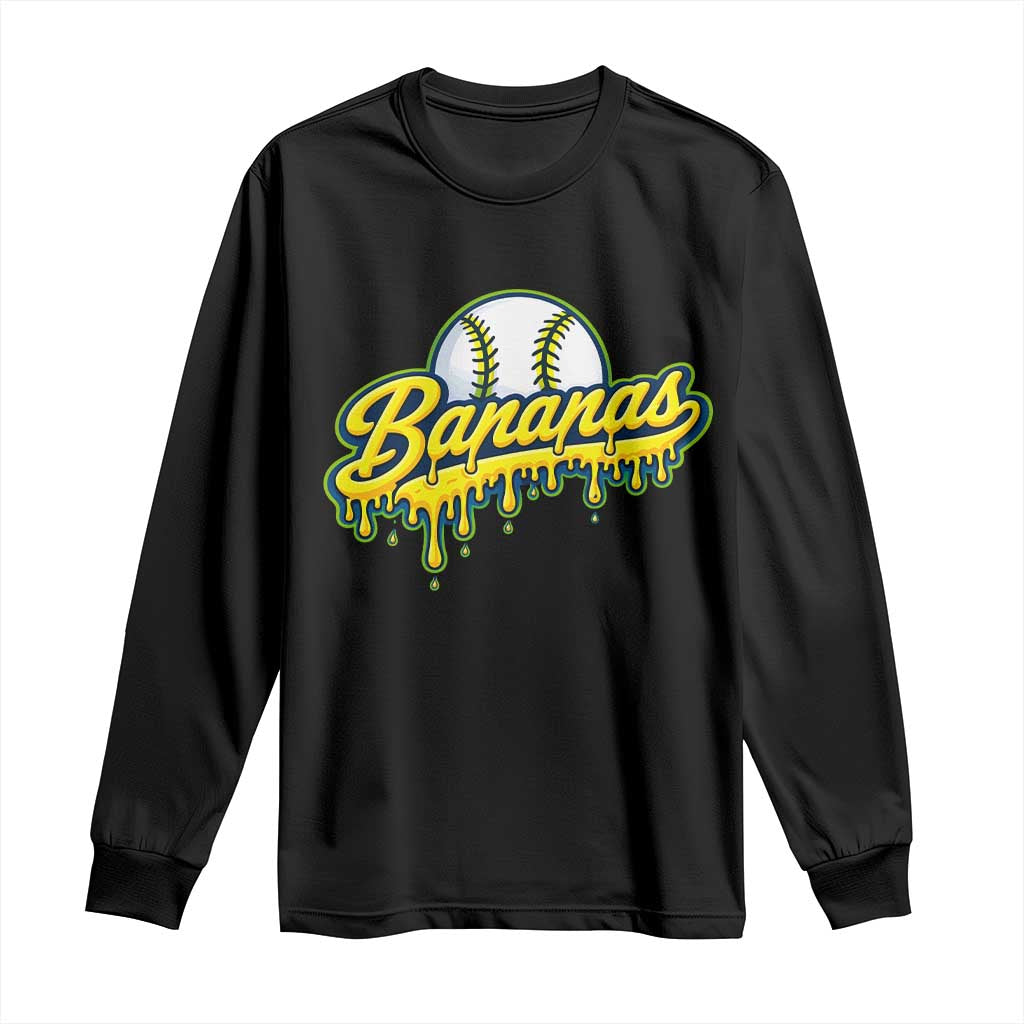Funny Banana Baseball Long Sleeve Shirt Sports Team Baseball Drip Ice Cream Style