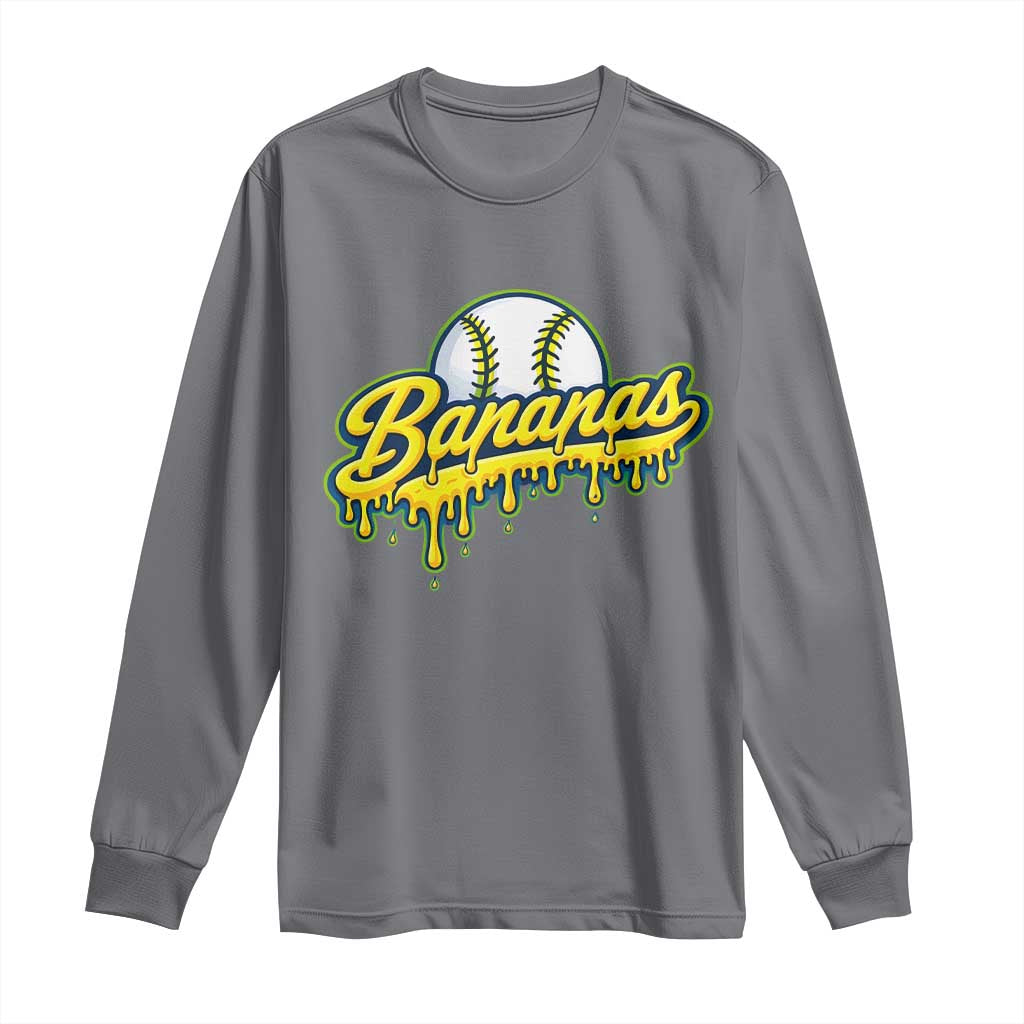 Funny Banana Baseball Long Sleeve Shirt Sports Team Baseball Drip Ice Cream Style