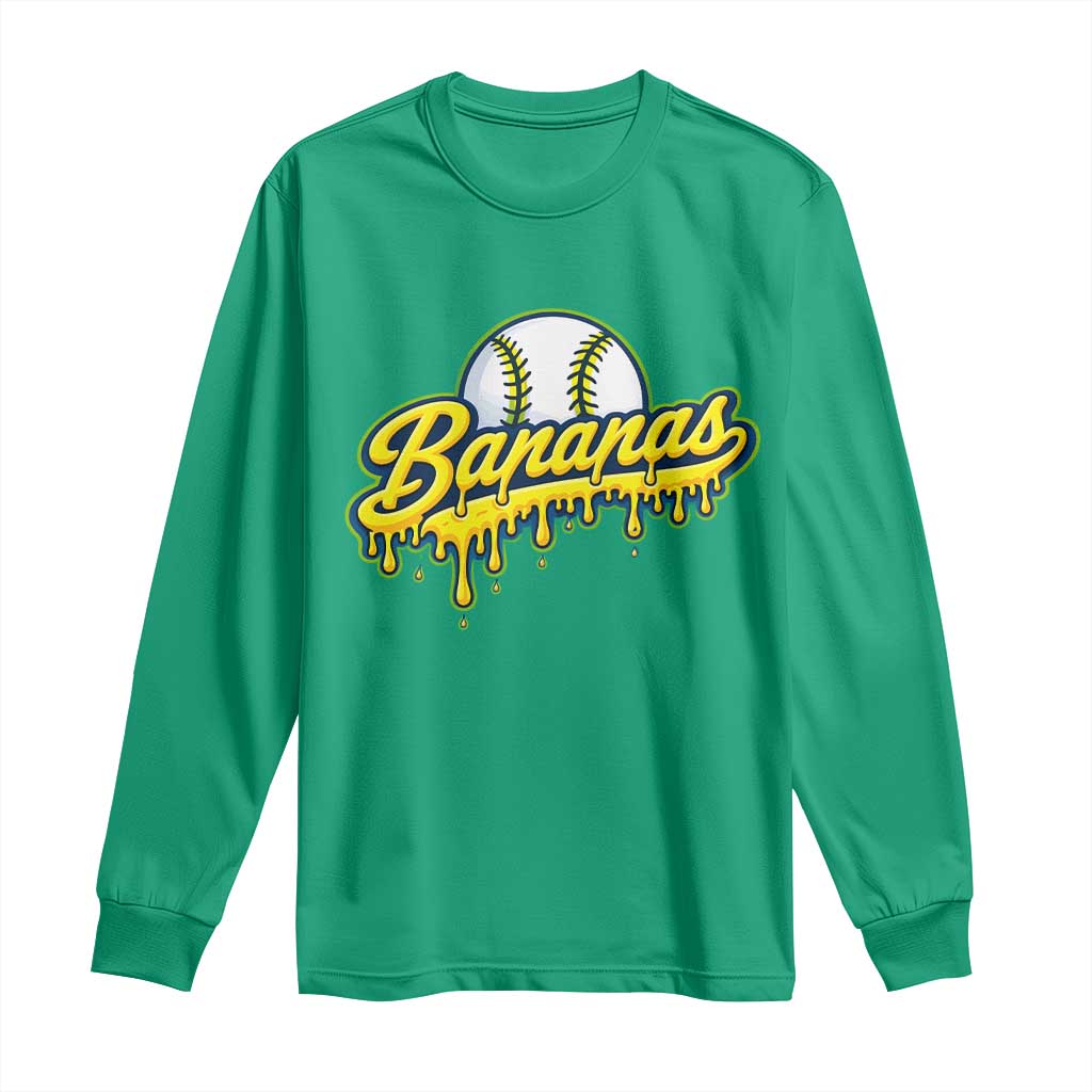 Funny Banana Baseball Long Sleeve Shirt Sports Team Baseball Drip Ice Cream Style