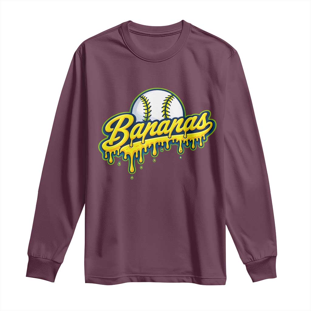 Funny Banana Baseball Long Sleeve Shirt Sports Team Baseball Drip Ice Cream Style