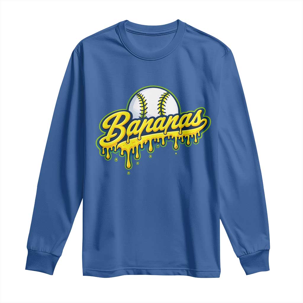 Funny Banana Baseball Long Sleeve Shirt Sports Team Baseball Drip Ice Cream Style