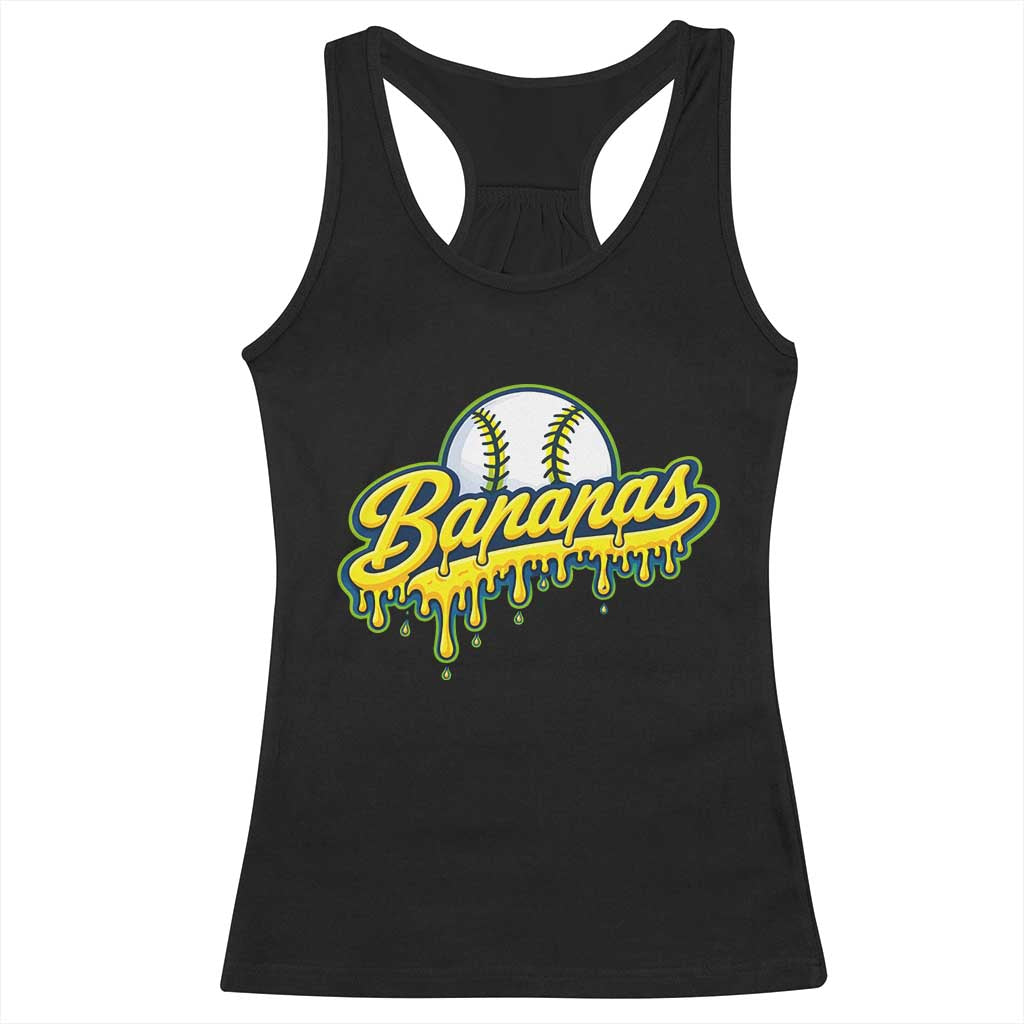 Funny Banana Baseball Racerback Tank Top Sports Team Baseball Drip Ice Cream Style