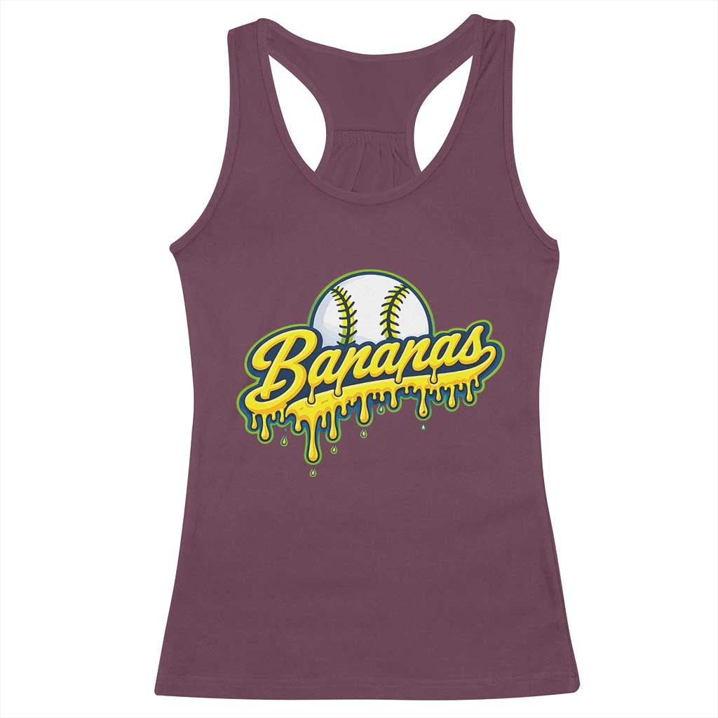Funny Banana Baseball Racerback Tank Top Sports Team Baseball Drip Ice Cream Style