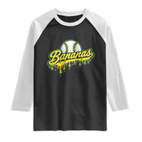 Funny Banana Baseball Raglan Shirt Sports Team Baseball Drip Ice Cream Style