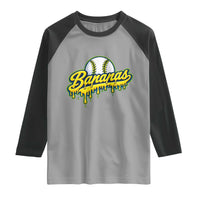 Funny Banana Baseball Raglan Shirt Sports Team Baseball Drip Ice Cream Style