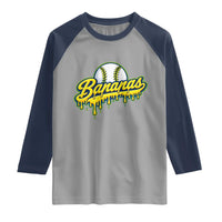 Funny Banana Baseball Raglan Shirt Sports Team Baseball Drip Ice Cream Style