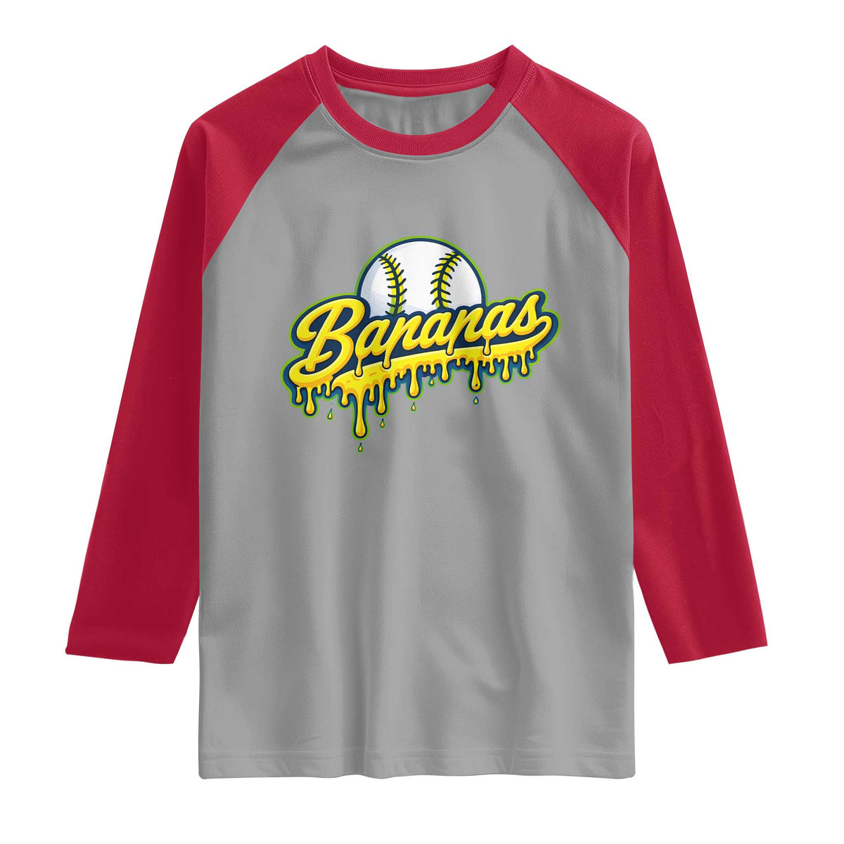 Funny Banana Baseball Raglan Shirt Sports Team Baseball Drip Ice Cream Style