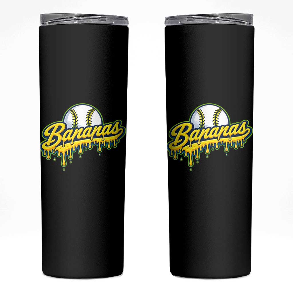 Funny Banana Baseball Skinny Tumbler Sports Team Baseball Drip Ice Cream Style