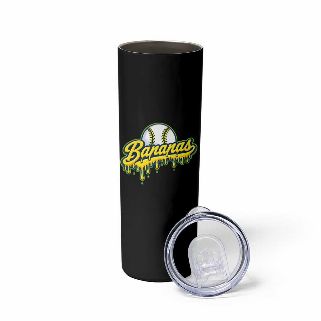Funny Banana Baseball Skinny Tumbler Sports Team Baseball Drip Ice Cream Style