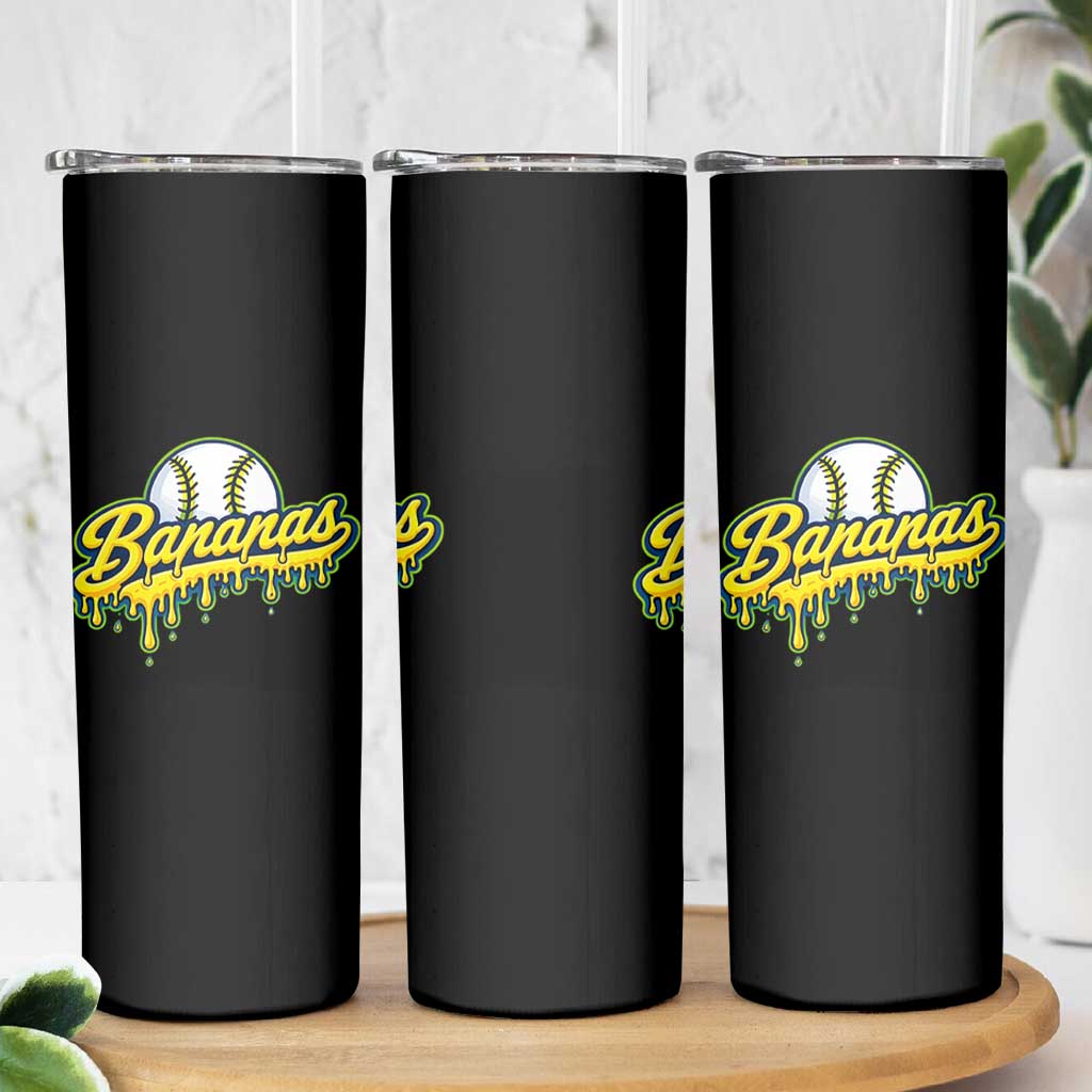 Funny Banana Baseball Skinny Tumbler Sports Team Baseball Drip Ice Cream Style