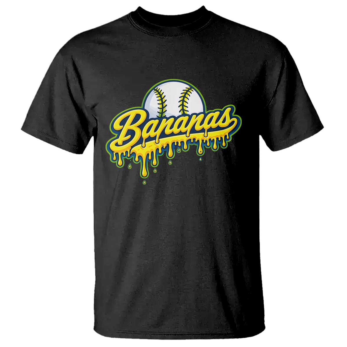 Funny Banana Baseball T Shirt Sports Team Baseball Drip Ice Cream Style