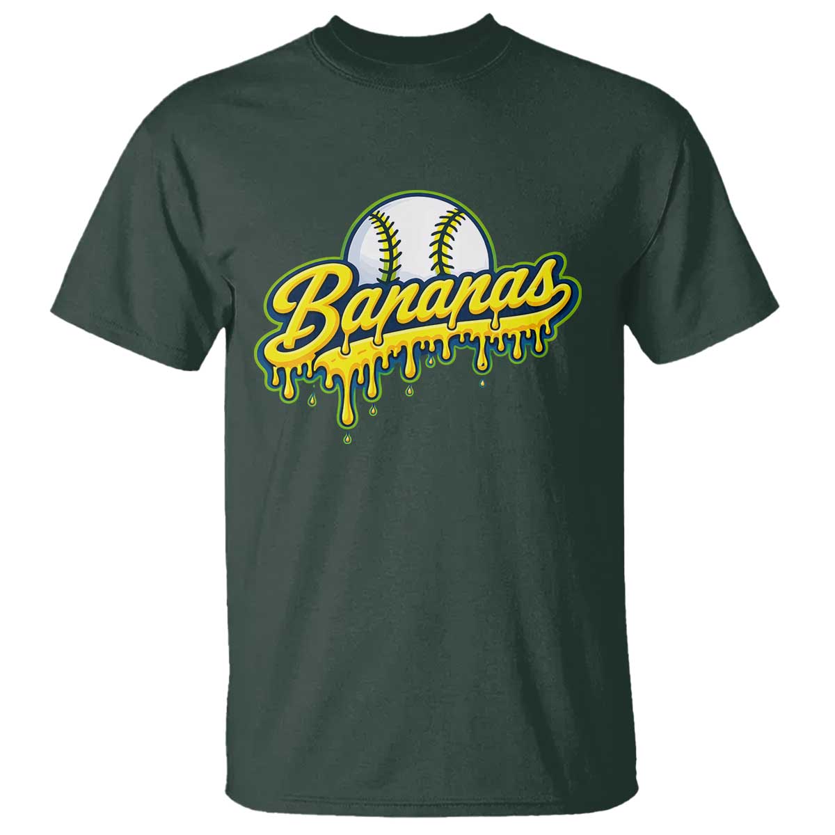 Funny Banana Baseball T Shirt Sports Team Baseball Drip Ice Cream Style