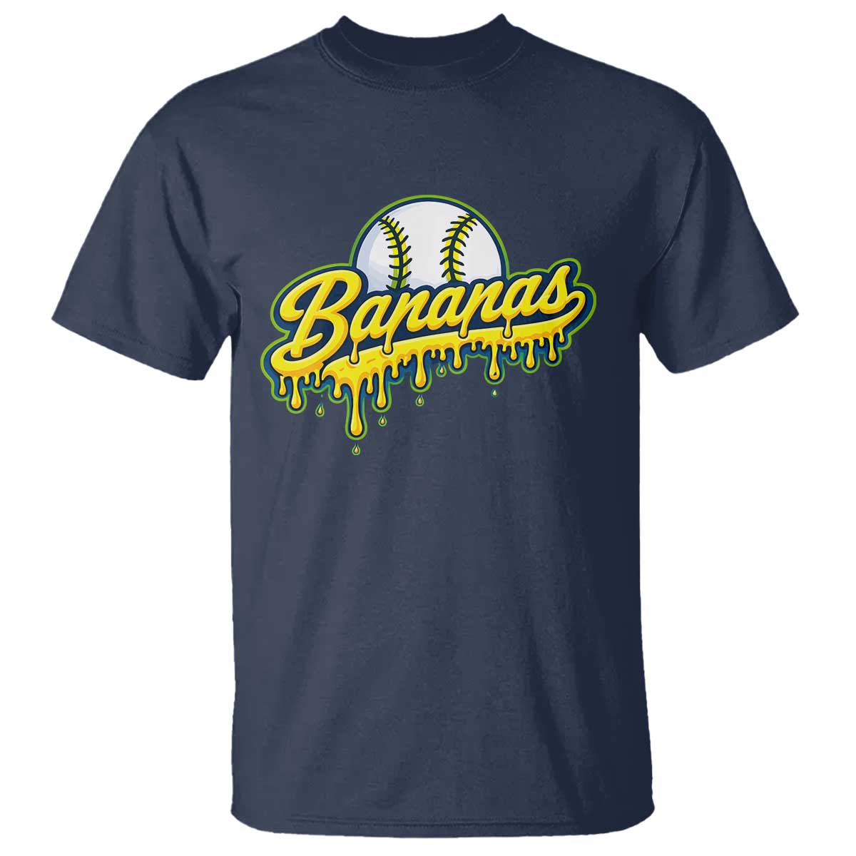 Funny Banana Baseball T Shirt Sports Team Baseball Drip Ice Cream Style
