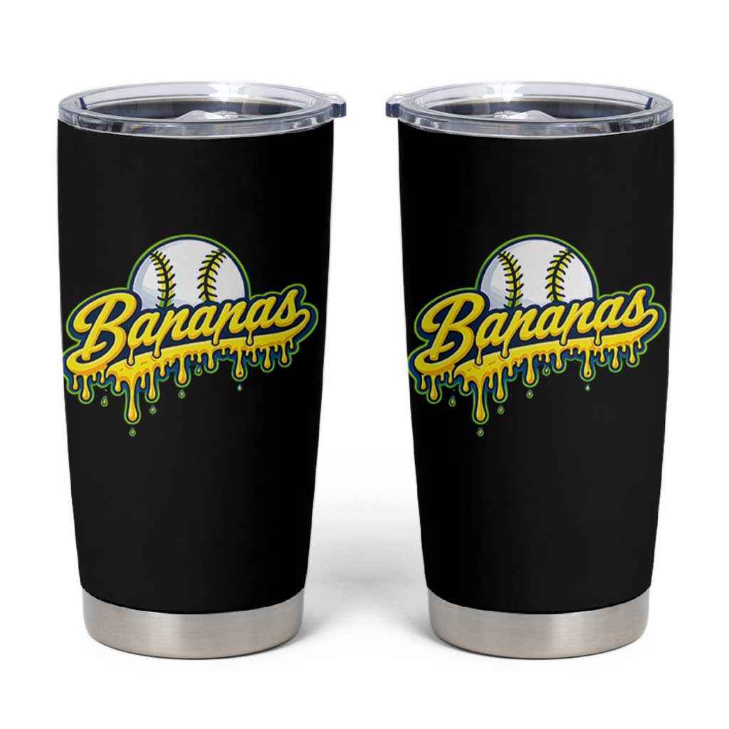 Funny Banana Baseball Tumbler Cup Sports Team Baseball Drip Ice Cream Style