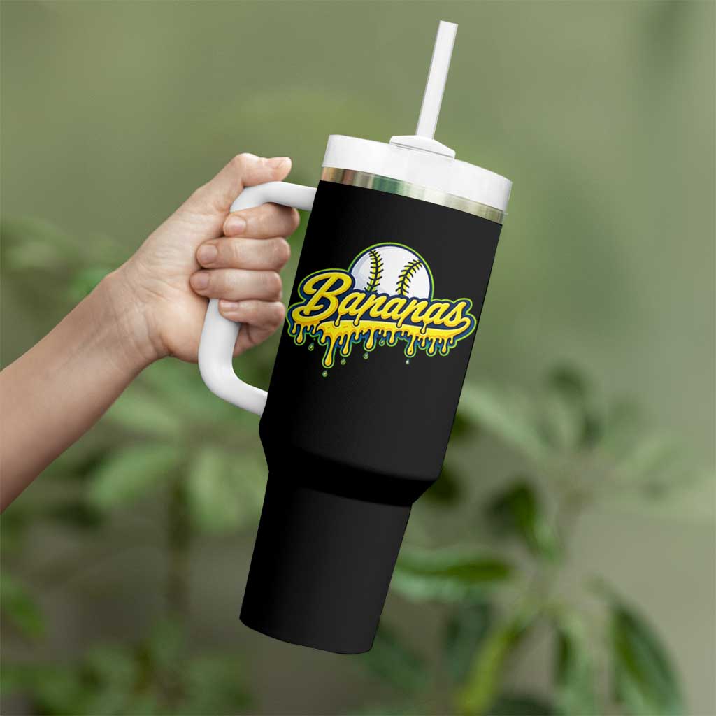 Funny Banana Baseball Tumbler With Handle Sports Team Baseball Drip Ice Cream Style