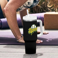Funny Banana Baseball Tumbler With Handle Sports Team Baseball Drip Ice Cream Style
