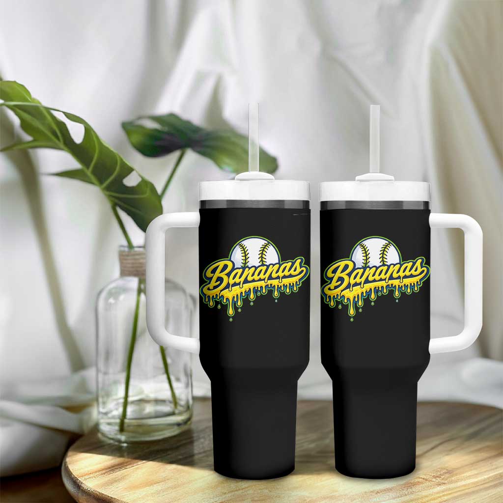 Funny Banana Baseball Tumbler With Handle Sports Team Baseball Drip Ice Cream Style