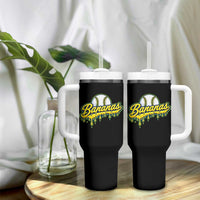 Funny Banana Baseball Tumbler With Handle Sports Team Baseball Drip Ice Cream Style