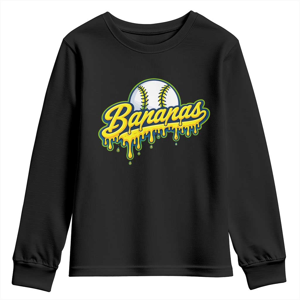 Funny Banana Baseball Youth Sweatshirt Sports Team Baseball Drip Ice Cream Style