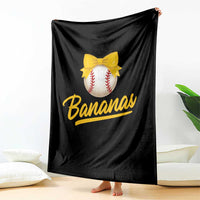 Bananas Coquette Bow Throw Blanket Banana Retro Popular Fruit Humor Cute Girls Kids