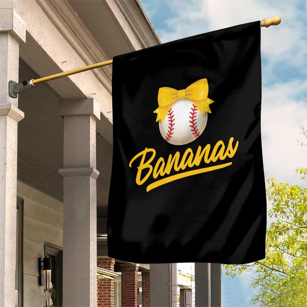 Bananas Coquette Bow Garden Flag Banana Retro Popular Fruit Humor Cute Girls Kids