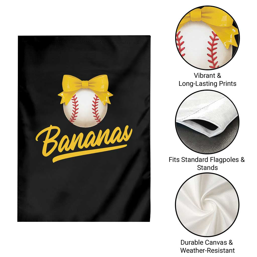 Bananas Coquette Bow Garden Flag Banana Retro Popular Fruit Humor Cute Girls Kids
