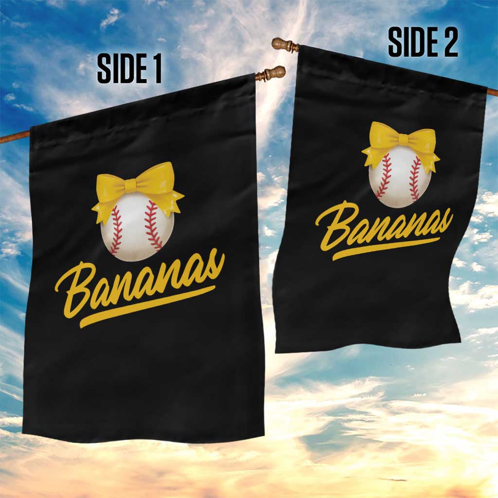 Bananas Coquette Bow Garden Flag Banana Retro Popular Fruit Humor Cute Girls Kids