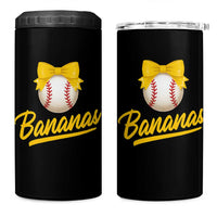 Bananas Coquette Bow 4 in 1 Can Cooler Tumbler Banana Retro Popular Fruit Humor Cute Girls Kids