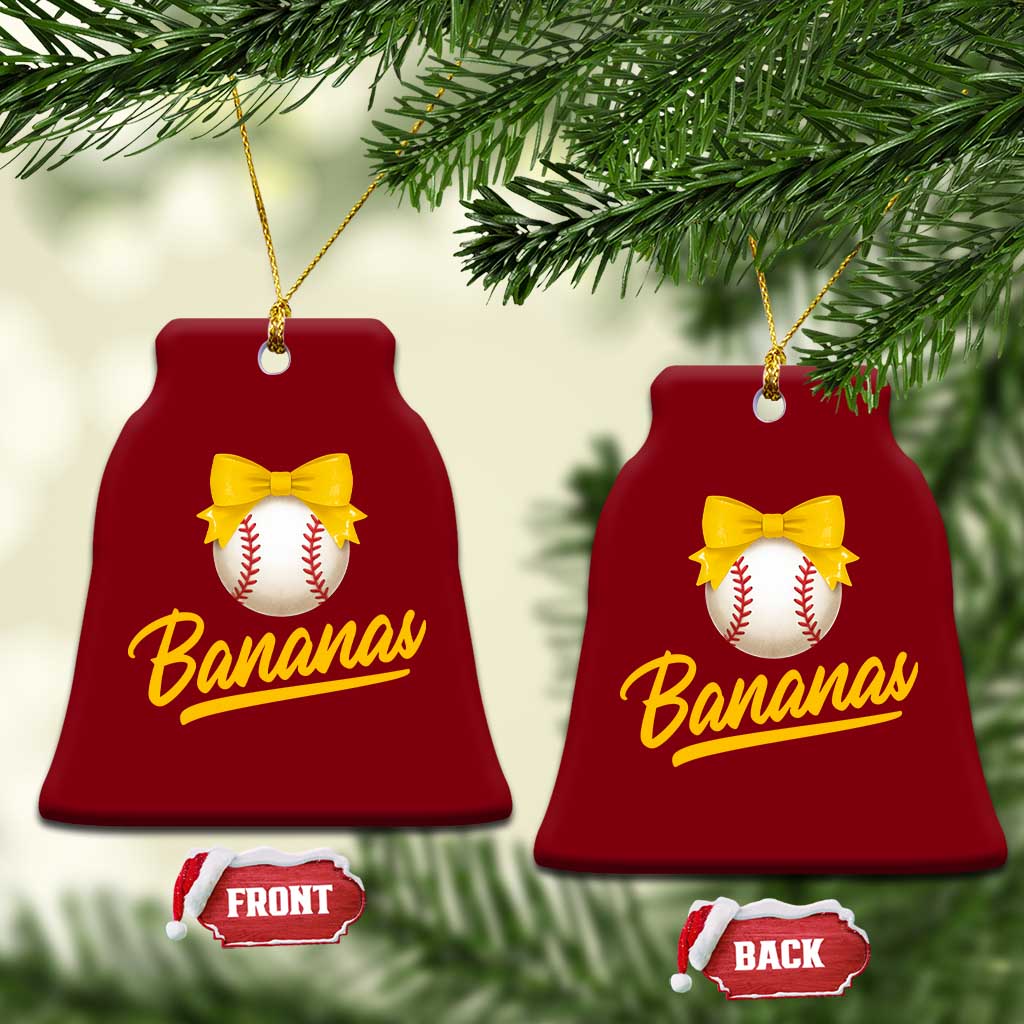 Bananas Coquette Bow Ceramic Ornament Banana Retro Popular Fruit Humor Cute Girls Kids