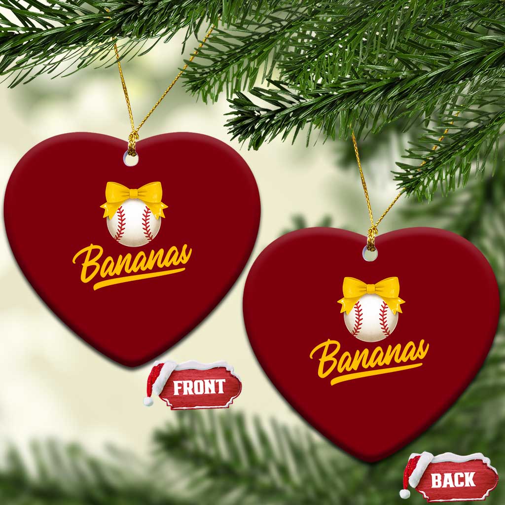 Bananas Coquette Bow Ceramic Ornament Banana Retro Popular Fruit Humor Cute Girls Kids