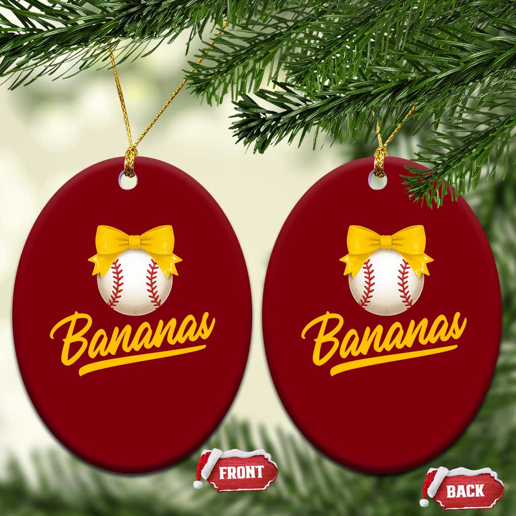Bananas Coquette Bow Ceramic Ornament Banana Retro Popular Fruit Humor Cute Girls Kids