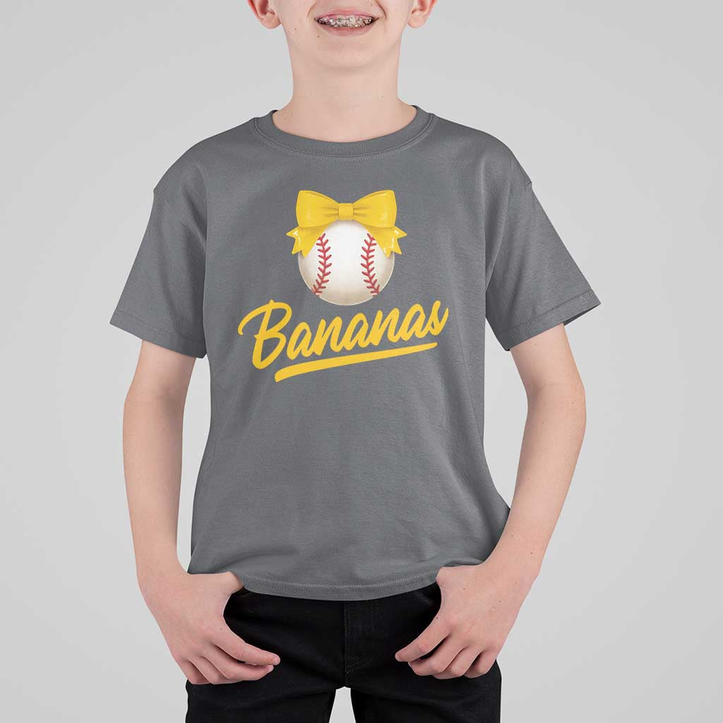 Bananas Coquette Bow T Shirt For Kid Banana Retro Popular Fruit Humor Cute Girls Kids