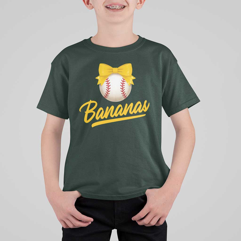 Bananas Coquette Bow T Shirt For Kid Banana Retro Popular Fruit Humor Cute Girls Kids