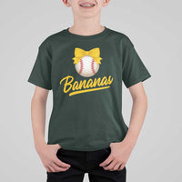 Bananas Coquette Bow T Shirt For Kid Banana Retro Popular Fruit Humor Cute Girls Kids