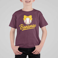 Bananas Coquette Bow T Shirt For Kid Banana Retro Popular Fruit Humor Cute Girls Kids