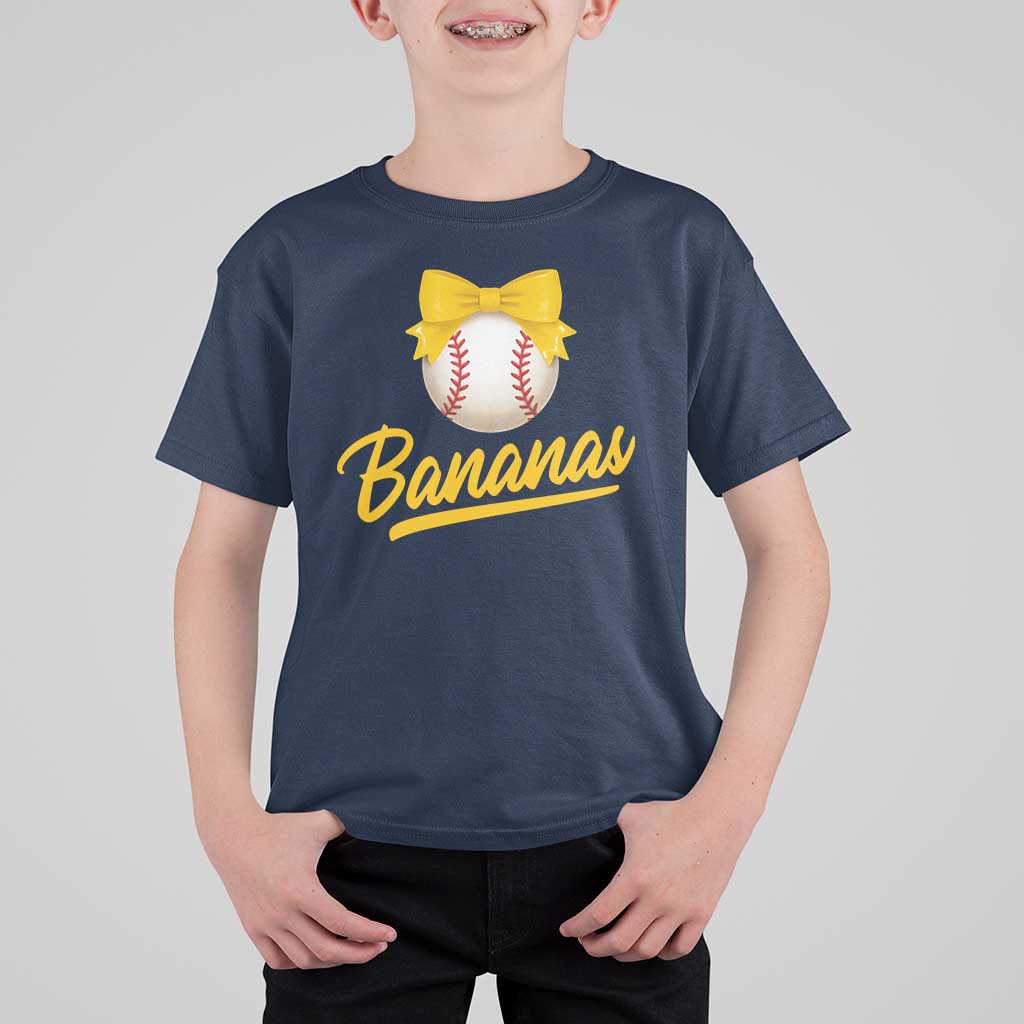 Bananas Coquette Bow T Shirt For Kid Banana Retro Popular Fruit Humor Cute Girls Kids