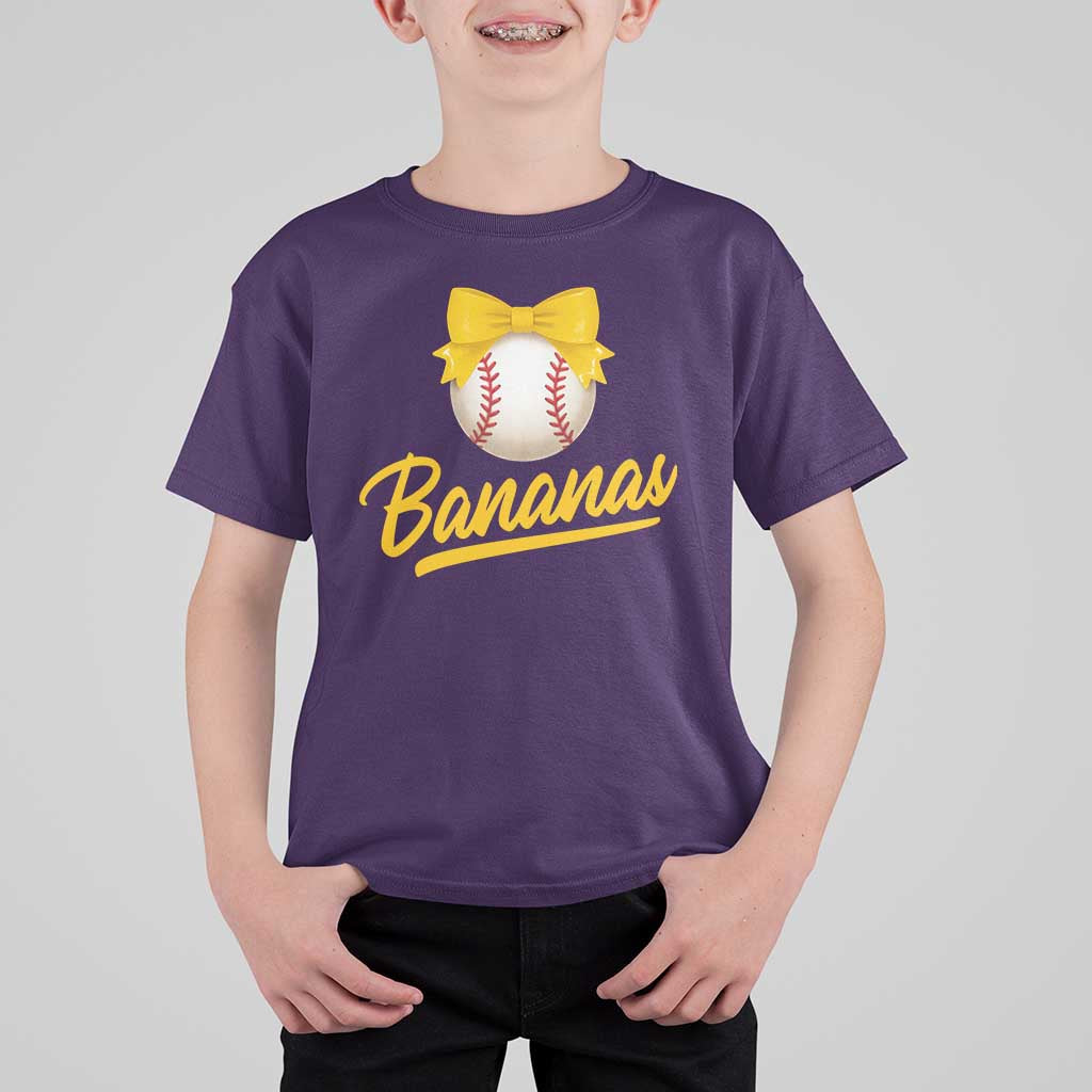 Bananas Coquette Bow T Shirt For Kid Banana Retro Popular Fruit Humor Cute Girls Kids