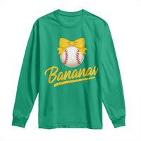 Bananas Coquette Bow Long Sleeve Shirt Banana Retro Popular Fruit Humor Cute Girls Kids